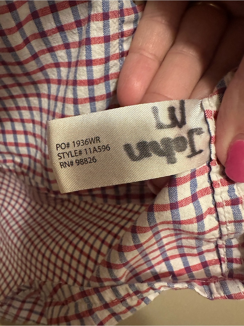 U.S. Polo Assn. Men’s Stretch L Short Sleeve Shirt Red White Blue Gingham Plaid - Picture 6 of 7